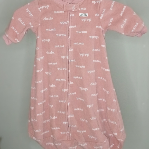 🛍 Carter Baby Girl Sleep Sac Small Pink & White Comfy Sleepware 100% Polyester - Picture 1 of 3